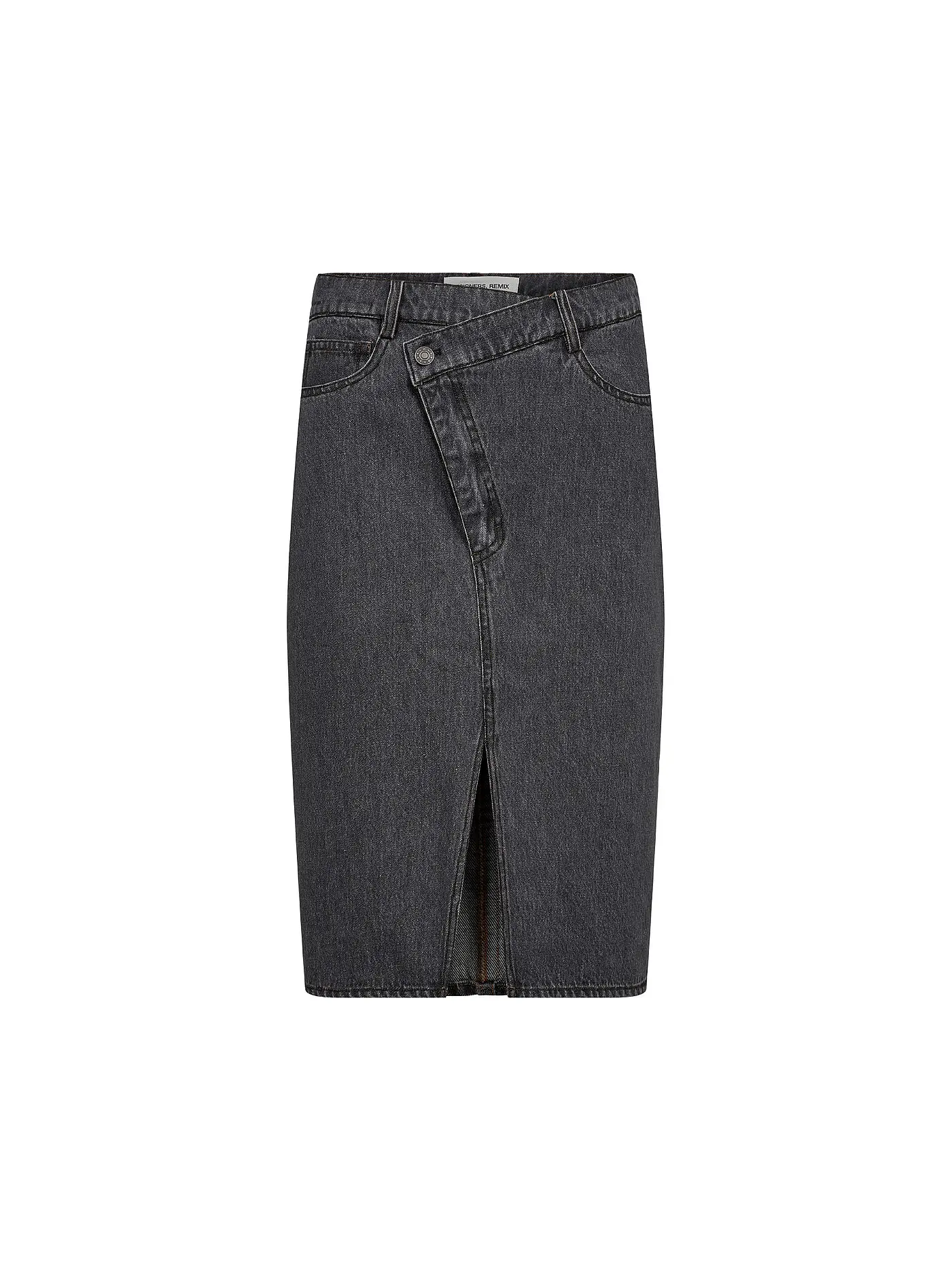 DESIGNERS REMIX | Jeansrock Midi MILES | schwarz