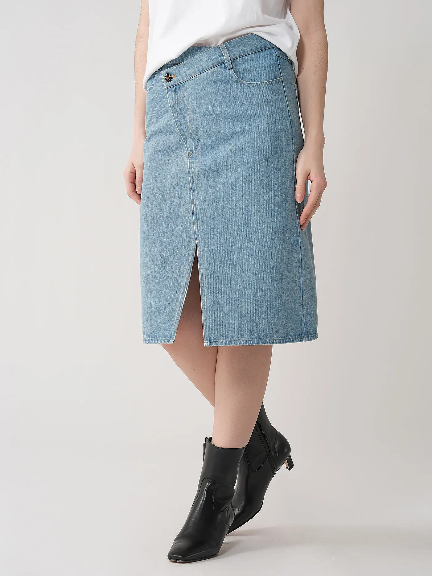 DESIGNERS REMIX | Jeansrock Midi MILES | blau