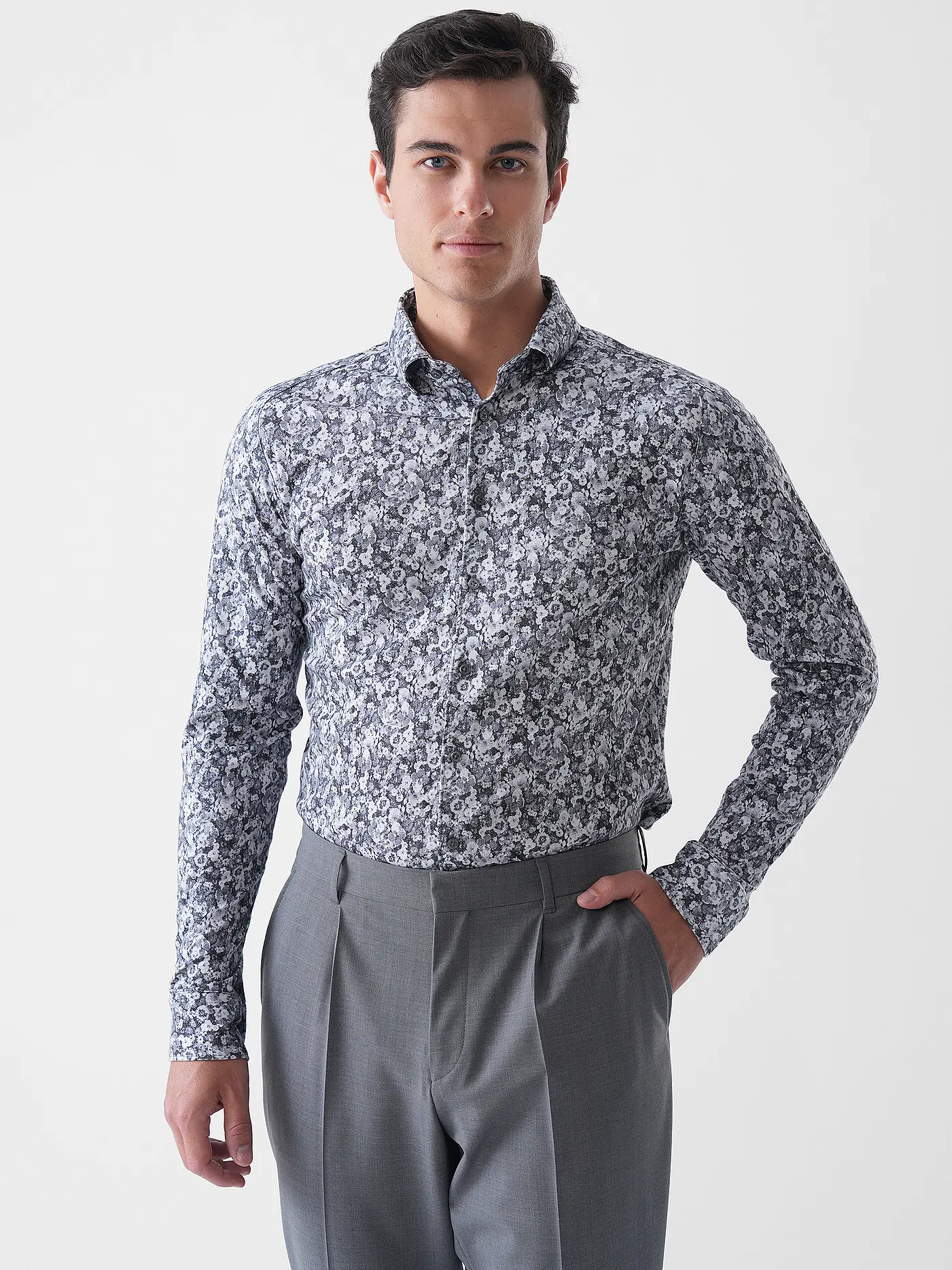 DESOTO | Jerseyhemd Slim Fit  | schwarz