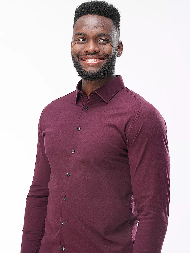DESOTO | Jerseyhemd Slim Fit | dunkelrot