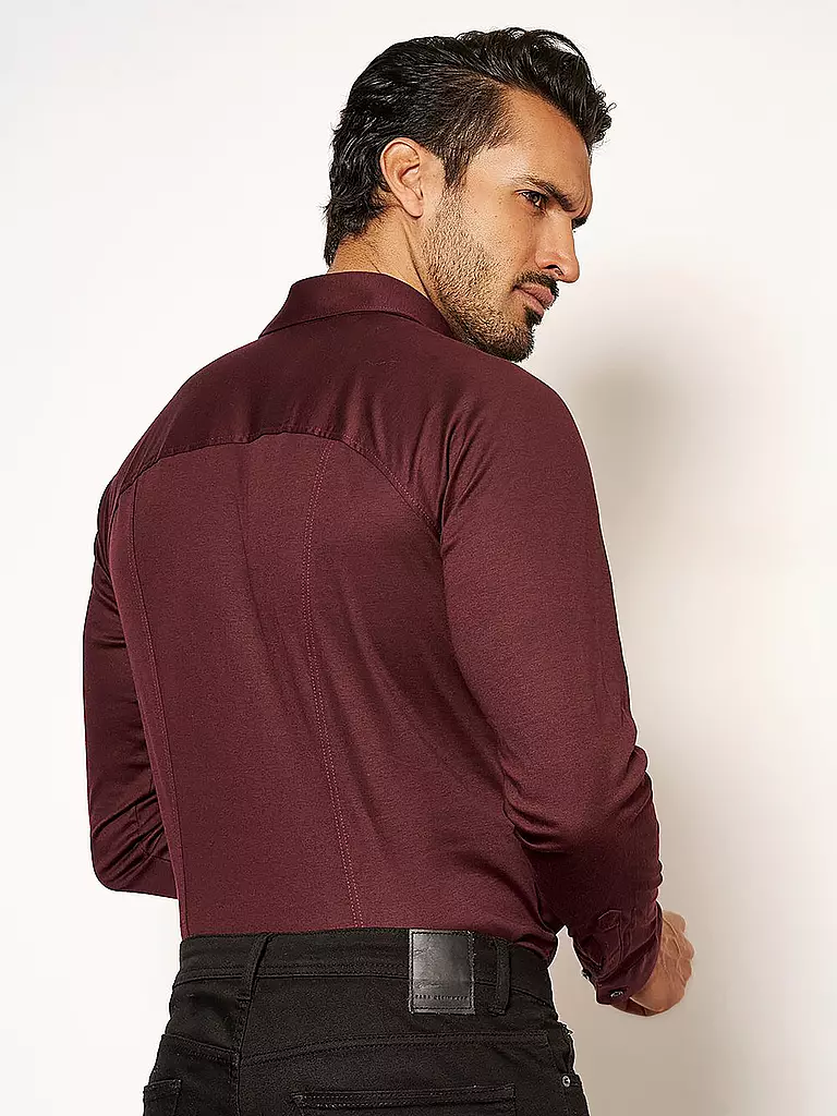 DESOTO | Jerseyhemd Slim Fit | dunkelrot