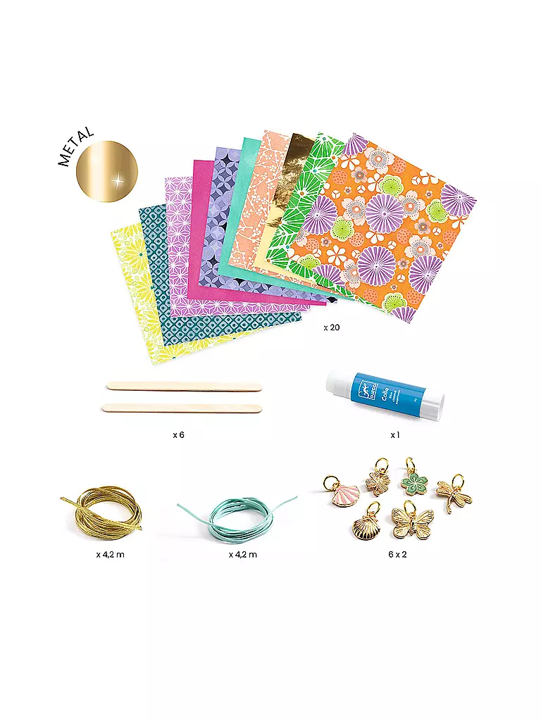 DJECO | Papierperlen und Armbänder zum Erstellen - Stilvoll Gold | keine Farbe