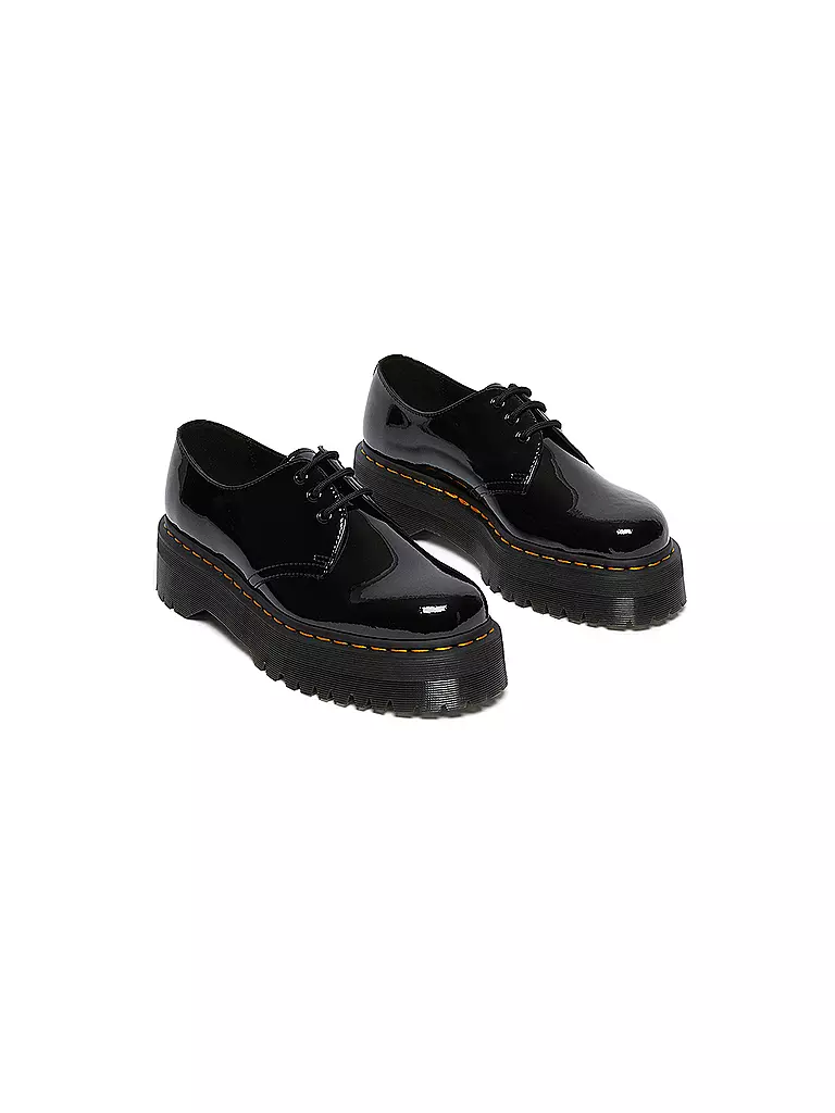 DR. MARTENS | Lack Plateau Schnürer 1461 Quad | schwarz