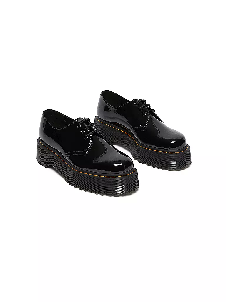 DR. MARTENS | Lack Plateau Schnürer 1461 Quad | schwarz