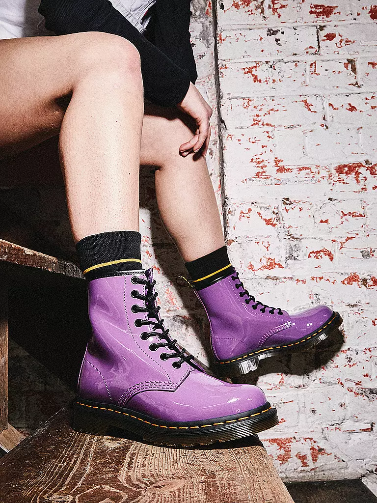 DR. MARTENS | Lack Schnürstiefel - Boots Pascal 1460 | lila