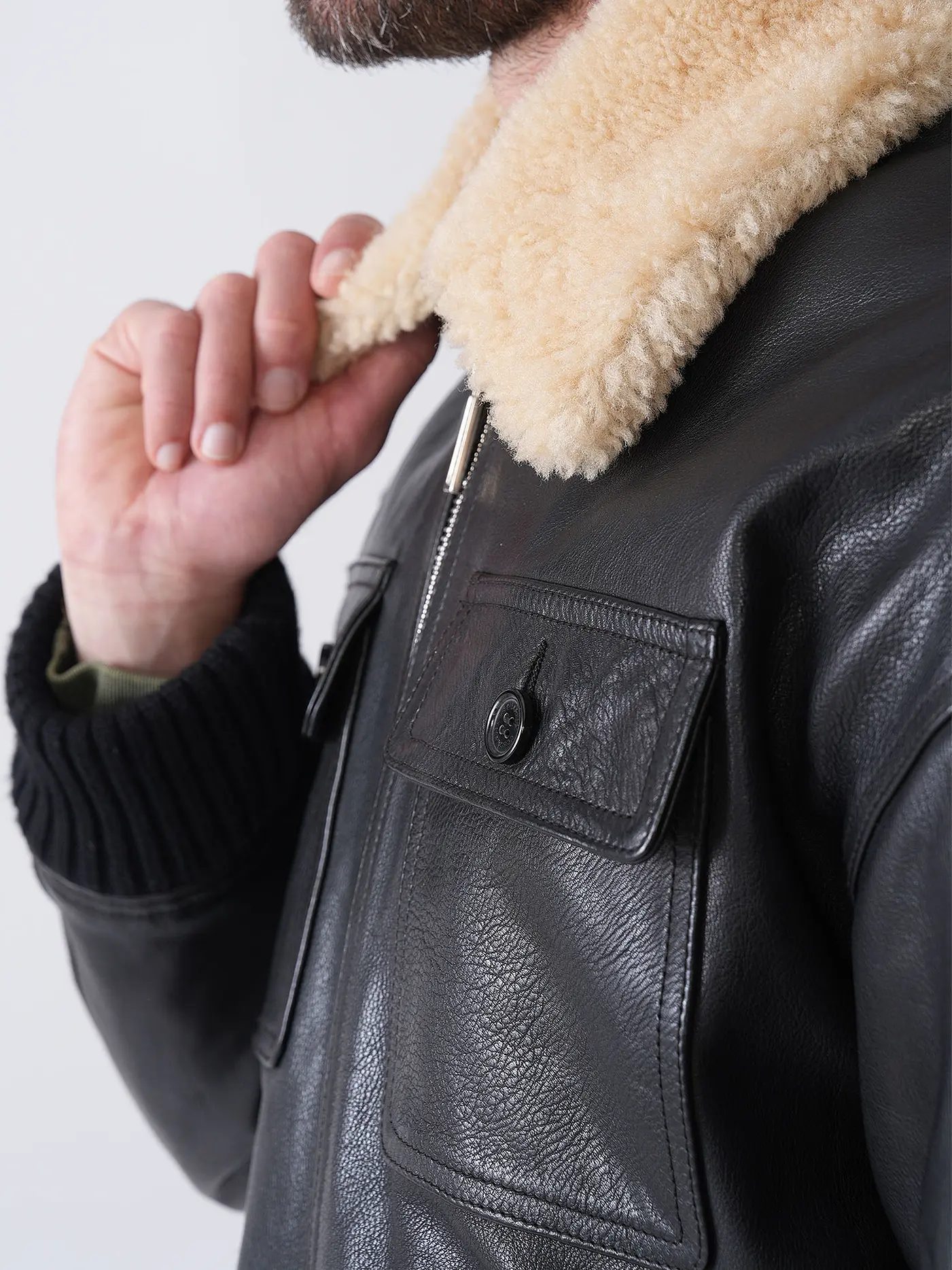 DSQUARED2 | Lederjacke AVIATOR | schwarz