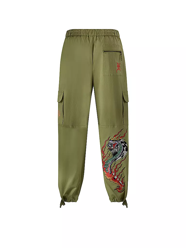 ED HARDY | Cargohose VENOM FLAMES | olive