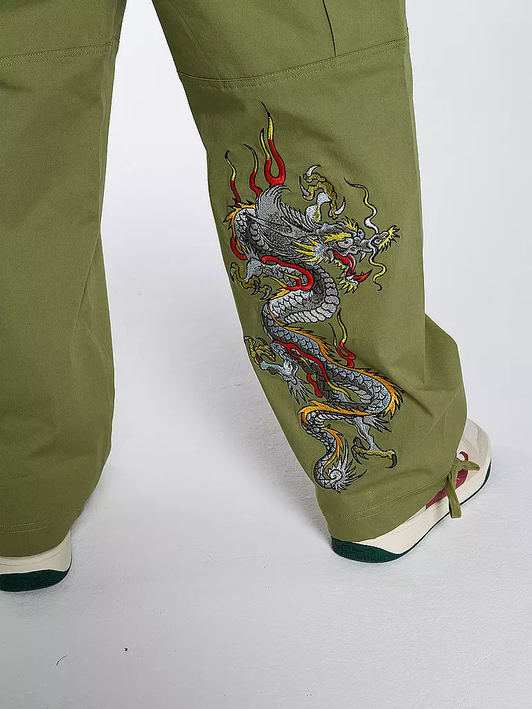 ED HARDY | Cargohose VENOM FLAMES | olive