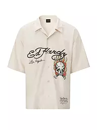 ED HARDY | Hemd Regular Fit SKULL FLAMES  | beige