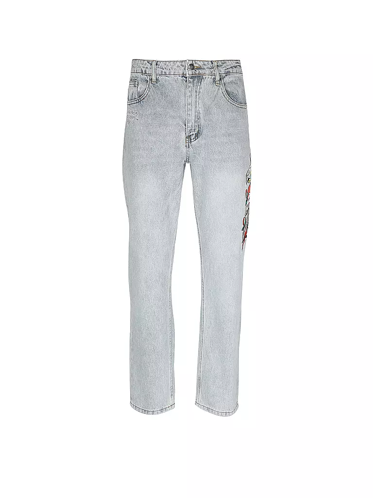 ED HARDY | Jeans Loose Fit DEATH BEFORE ATTOO GRAPHIC | hellblau