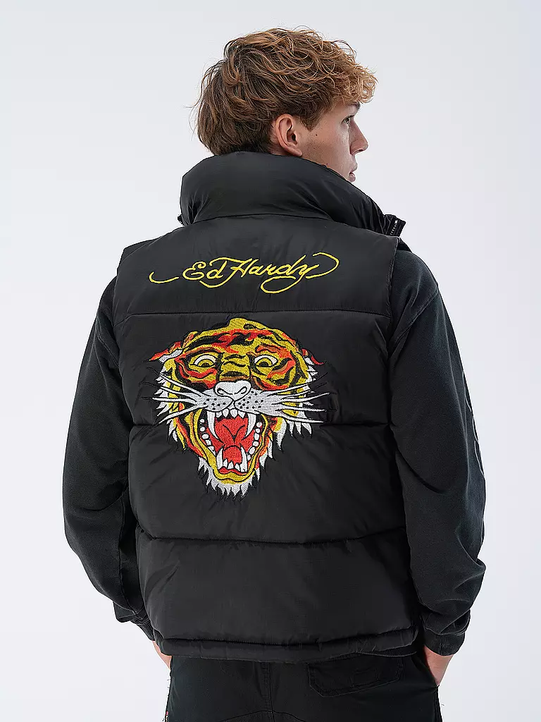 ED HARDY | Steppgilet | schwarz