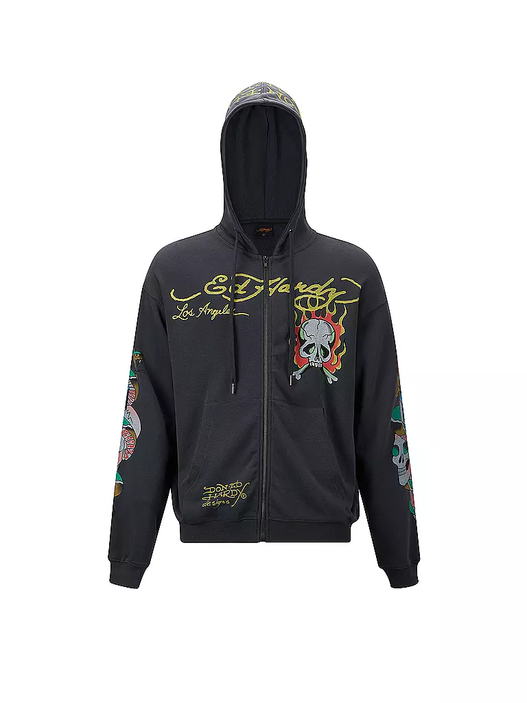 ED HARDY | Sweatjacke BURNING SKULL | schwarz