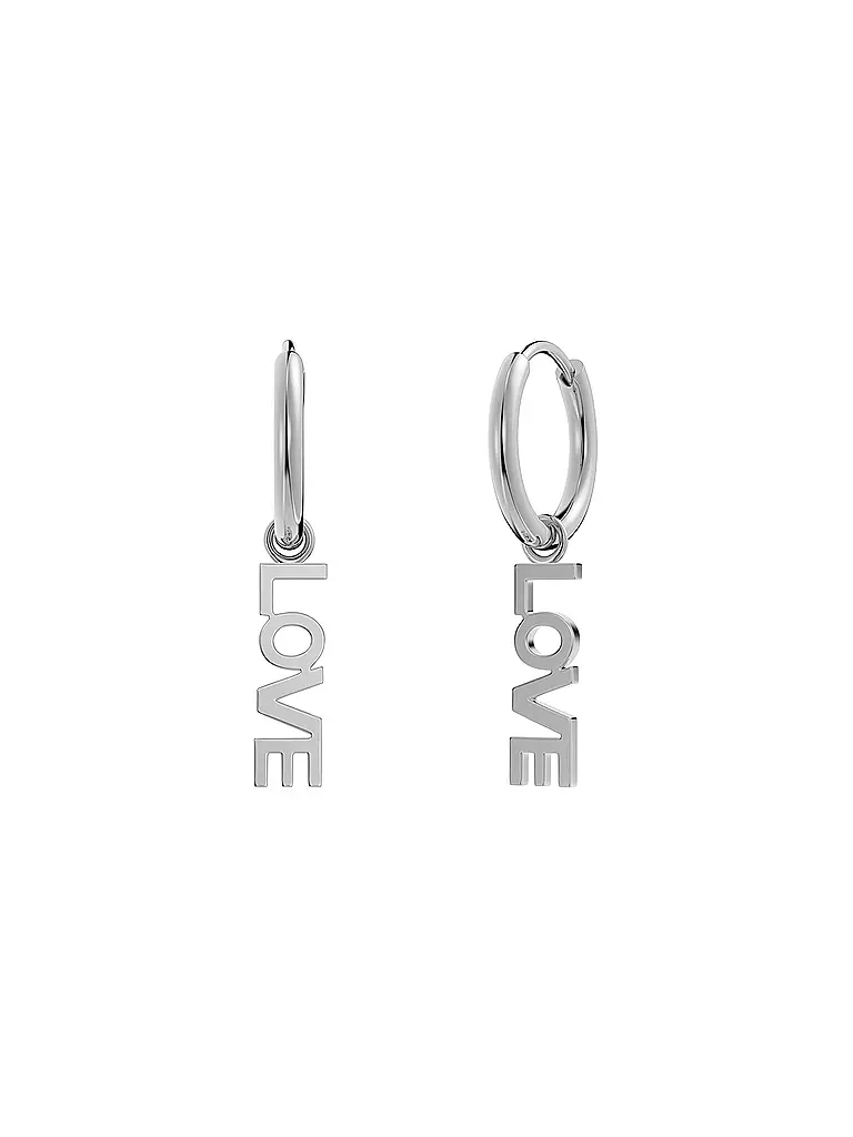EDBLAD | Ohrringe LOVE HOOPS Steel | silber