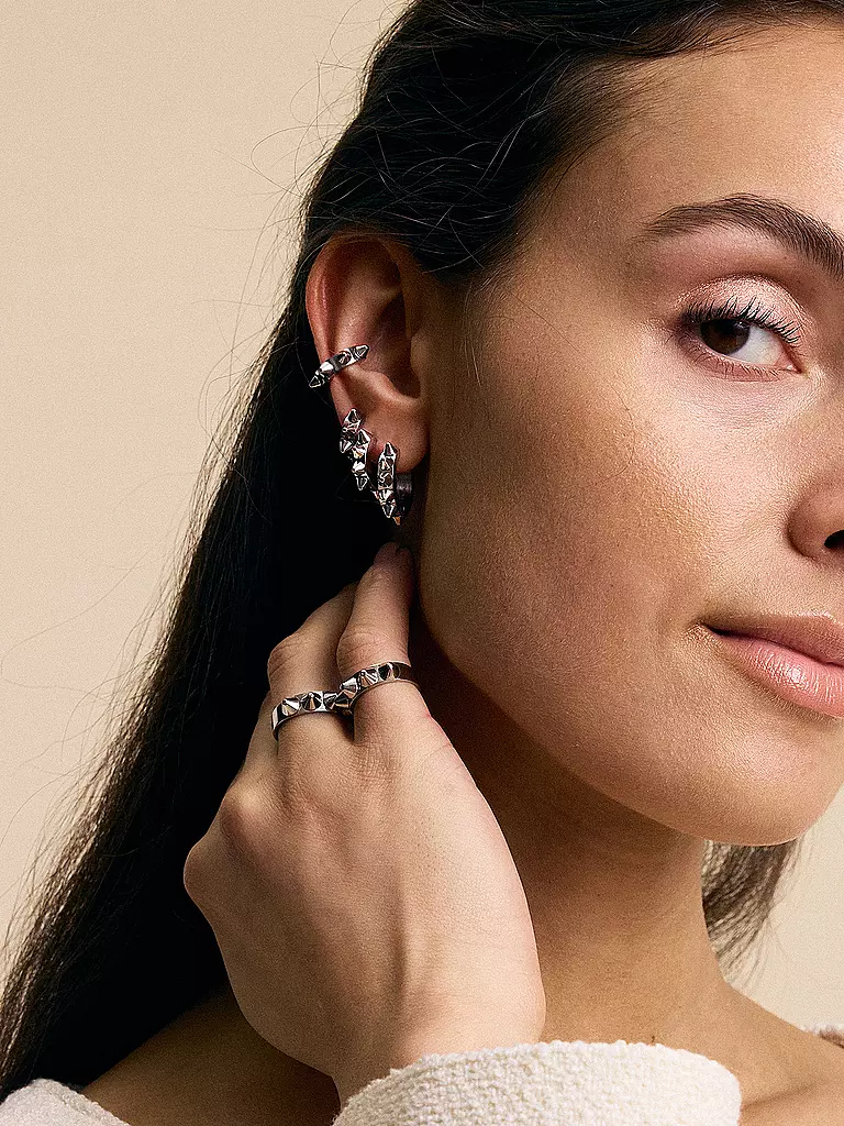 EDBLAD | Ohrringe PEAK HOOPS ICON Large Steel | silber
