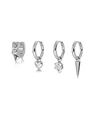 EDBLAD | Ohrringe PEAK HOOPS ICON ONE HEART  Gold | silber