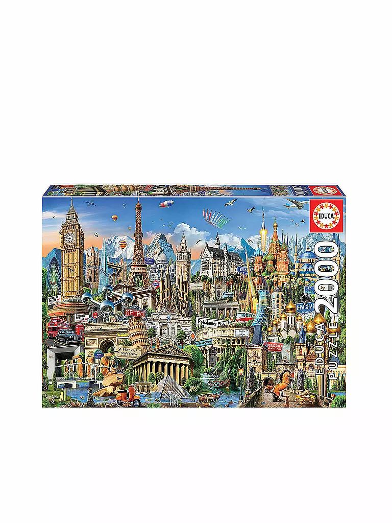 EDUCA | Wahrzeichen Europa 2000 Teile Puzzle | keine Farbe