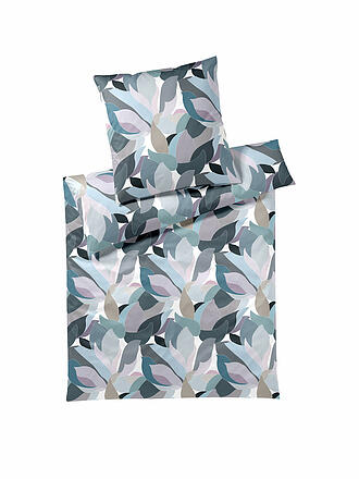 ELEGANTE | Satin-Bettwäsche 70x90cm/140x200cm NIGHT GARDEN Bleu
