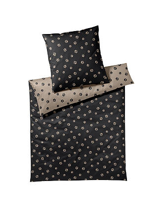 ELEGANTE | Satin Bettwäsche PAWS 70x90cm/140x200cm Schwarz
