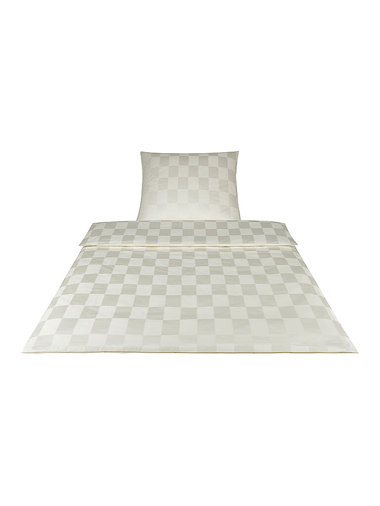 ELEGANTE Linge de lit en damas  70x90cm/140x200cm (Crème) crème