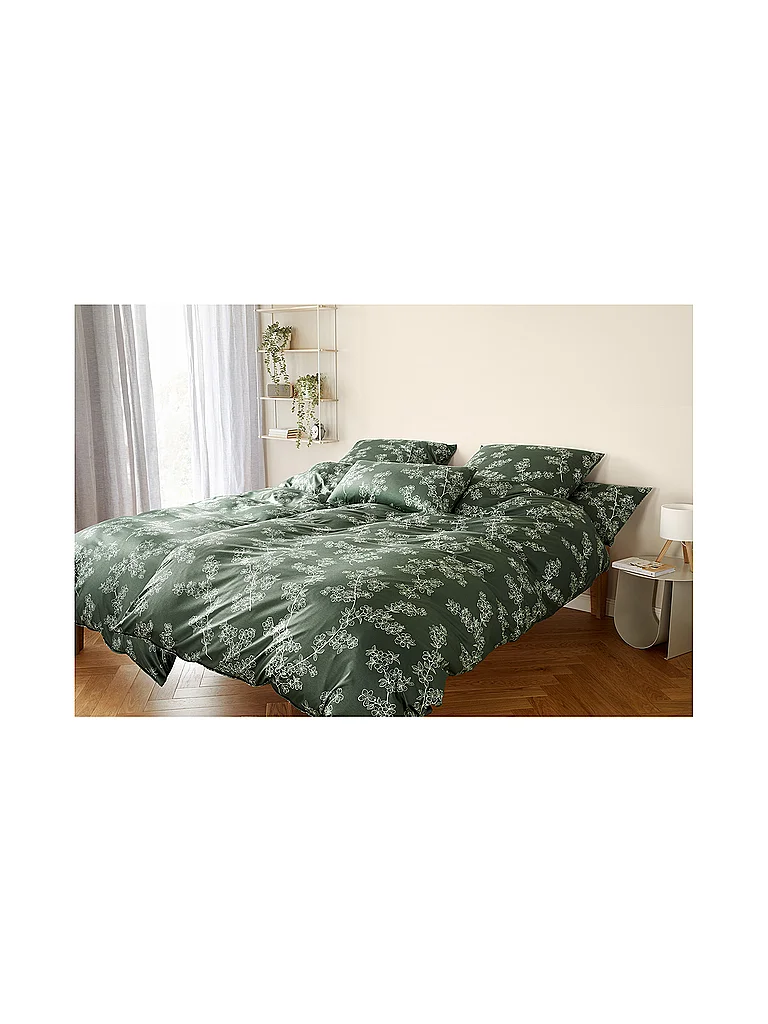 ELEGANTE Juego de cama de punto CHERRY BLOSSOM 140x200cm H. Verde verde