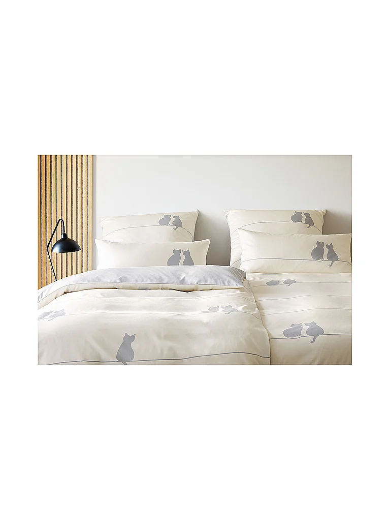 ELEGANTE Ropa de cama de satén YOU & ME 70x90/140x200cm Naturaleza beige