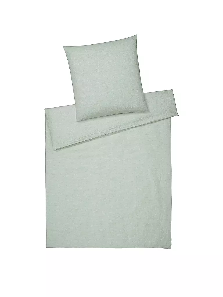 ELEGANTE | Halbleinen Bettwäsche 140x200cm BREEZE Pistazie | hellgrün