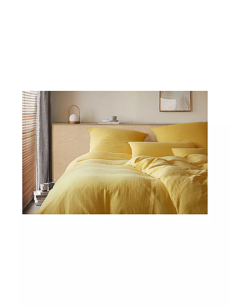 ELEGANTE | Musselin Bettwäsche Smooth 70x90cm / 140x200cm Sonne | gelb