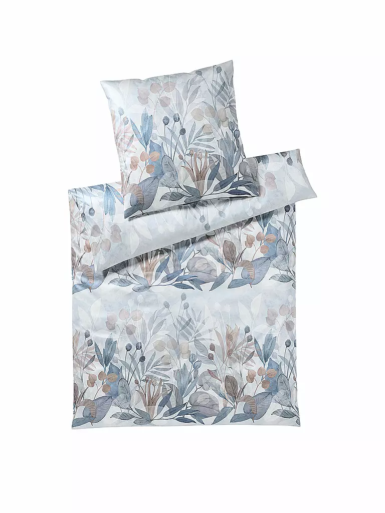 ELEGANTE | Satin Bettwäsche 70x90cm/140x200cm Secret Garden Blau | blau