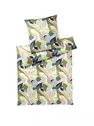 ELEGANTE | Satin-Bettwäsche 70x90cm/140x200cm NIGHT GARDEN Puder | hellgrün
