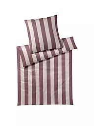 ELEGANTE | Satin-Bettwäsche 70x90cm/140x200cm NIGHT STRIPE Puder | beere