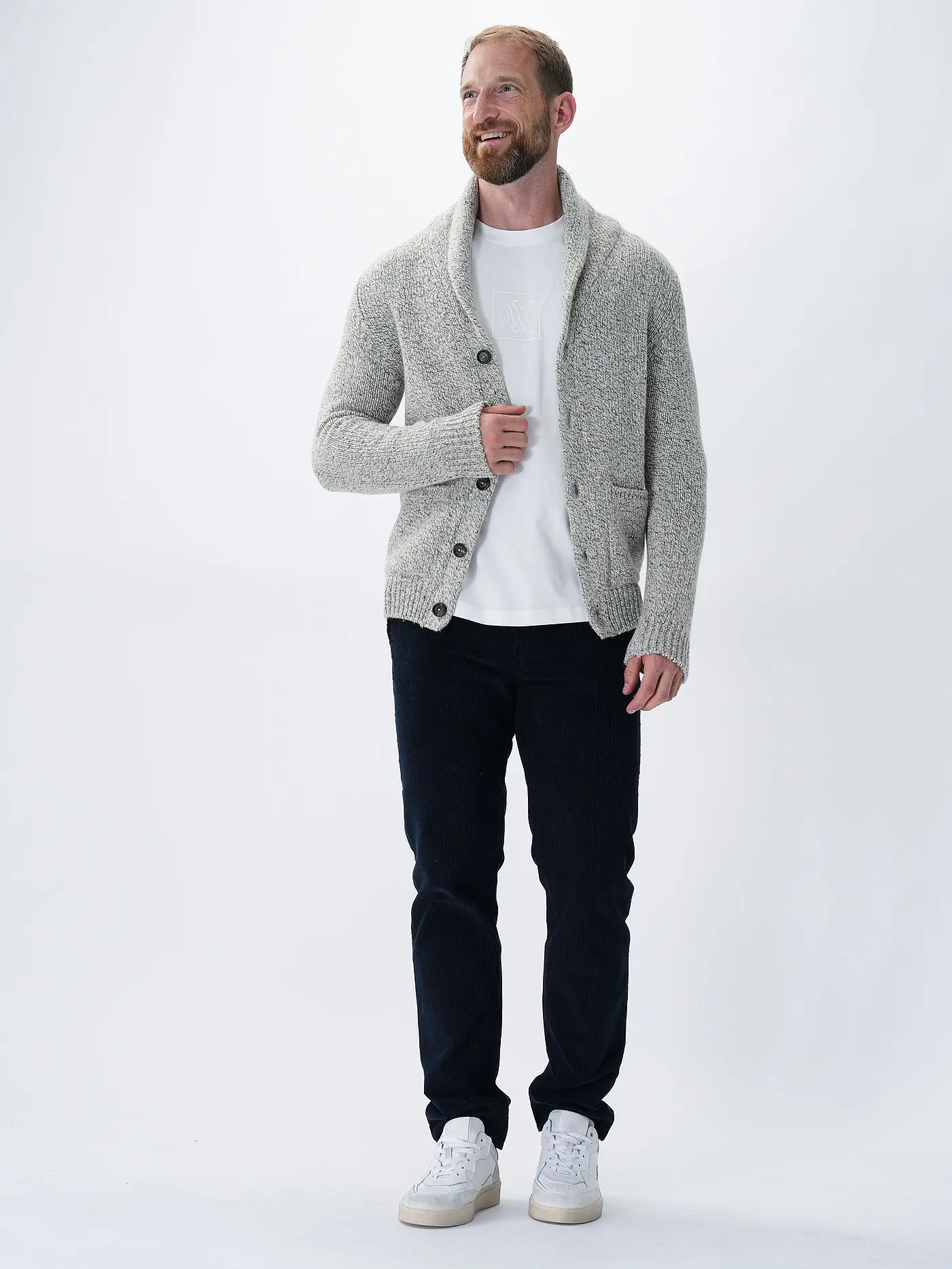 ELEVENTY | Kaschmir Strickjacke | hellgrau