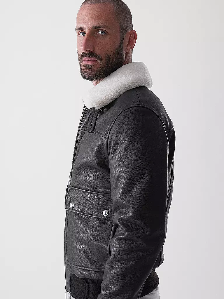 ELEVENTY | Lederjacke | braun
