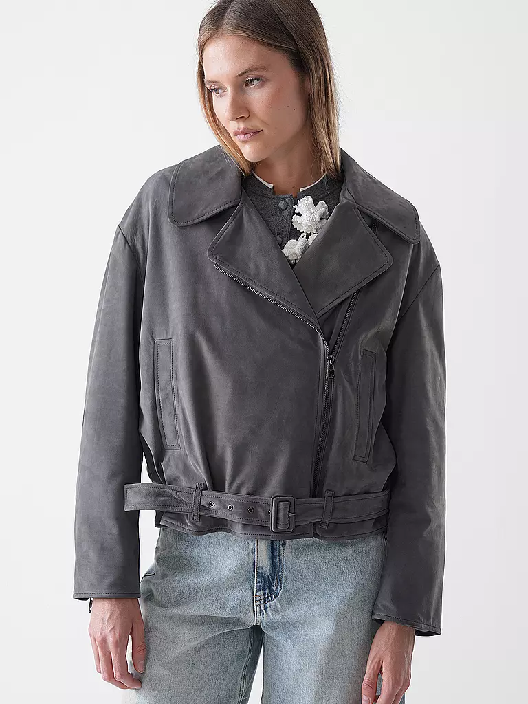 EMPORIO ARMANI | Lederjacke  | grau