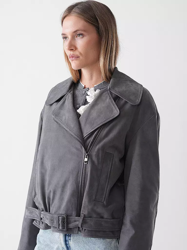 EMPORIO ARMANI | Lederjacke  | grau