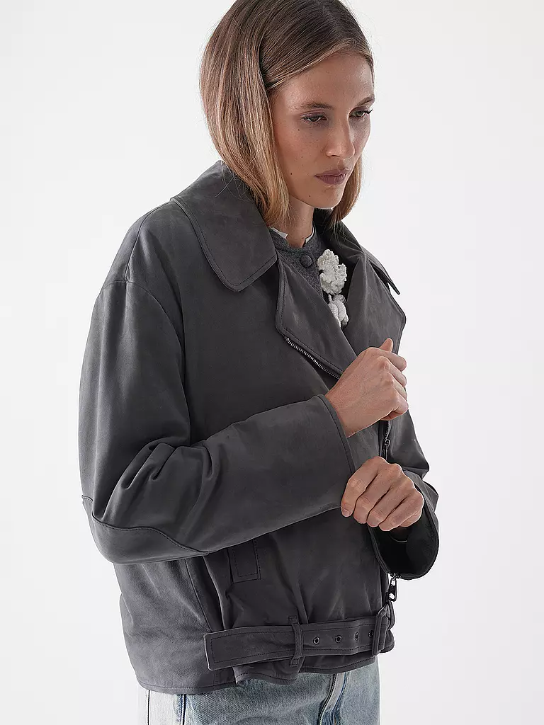 EMPORIO ARMANI | Lederjacke  | grau