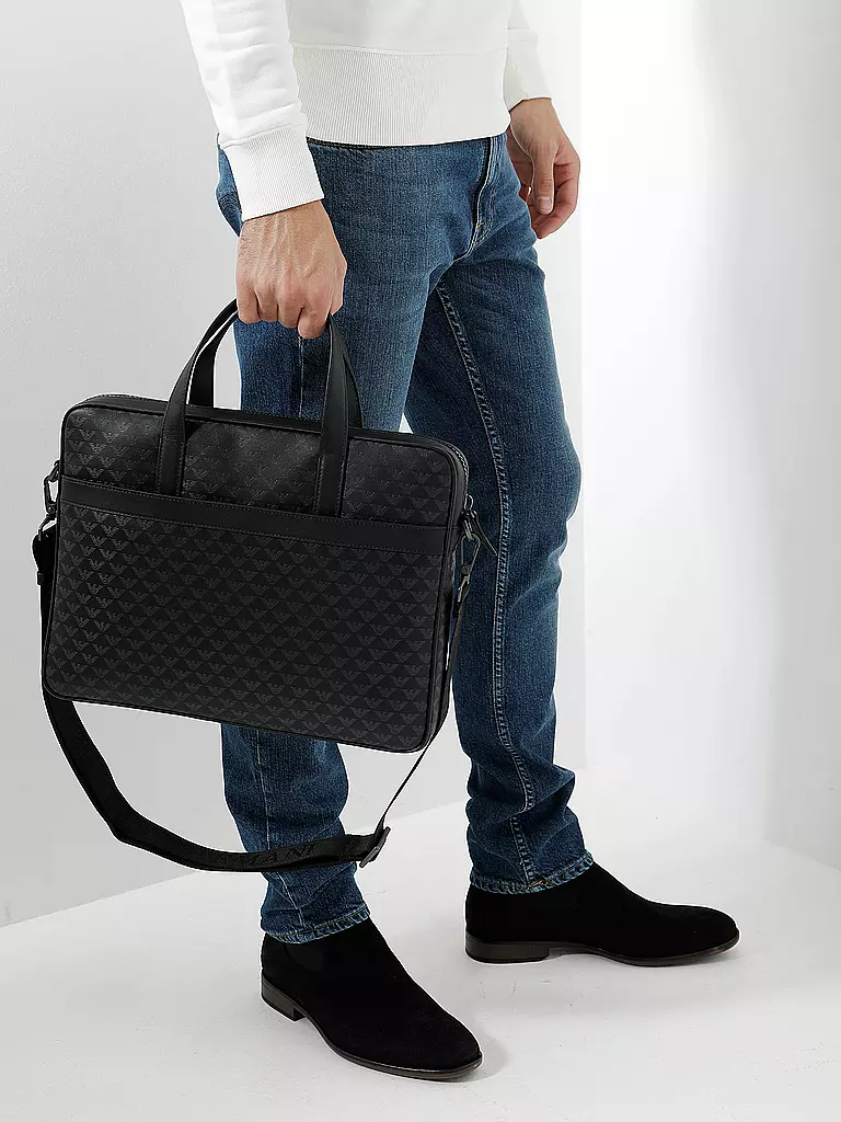 EMPORIO ARMANI | Ledertasche - Laptoptasche | schwarz