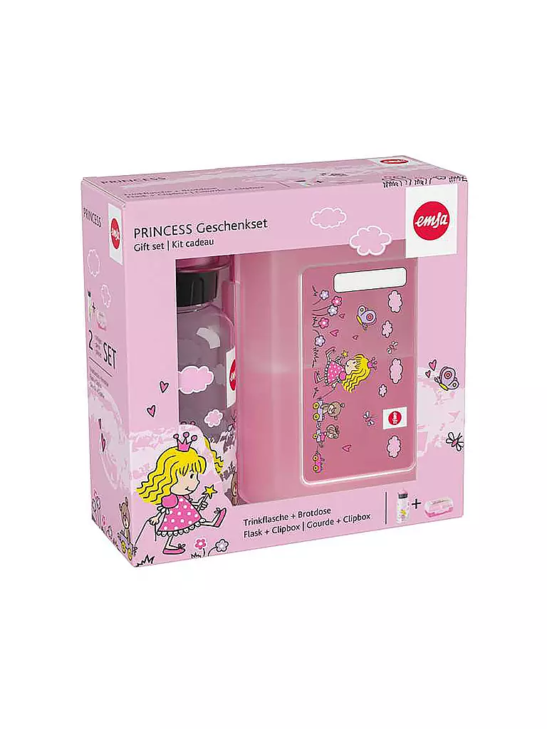EMSA | Geschenkset 2tlg. Lunchbox und Trinkflasche PRINCESS Rosa | rosa