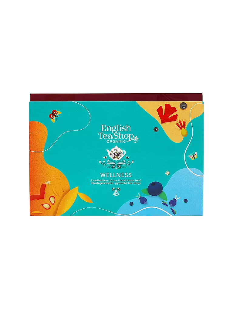 ENGLISH TEA SHOP | Geschenkbox Wellness Tee Kollektion 12 Pyjramiden Beutel | bunt