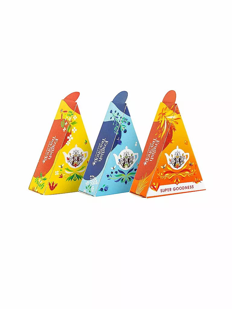 ENGLISH TEA SHOP | Geschenkbox Wellness Tee Kollektion 12 Pyjramiden Beutel | bunt