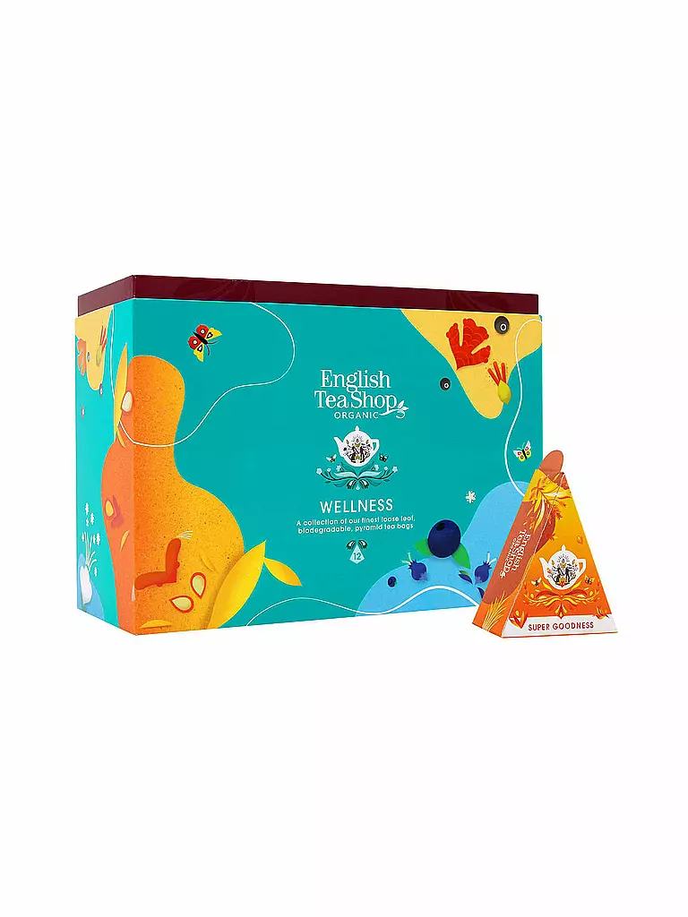ENGLISH TEA SHOP | Geschenkbox Wellness Tee Kollektion 12 Pyjramiden Beutel | bunt
