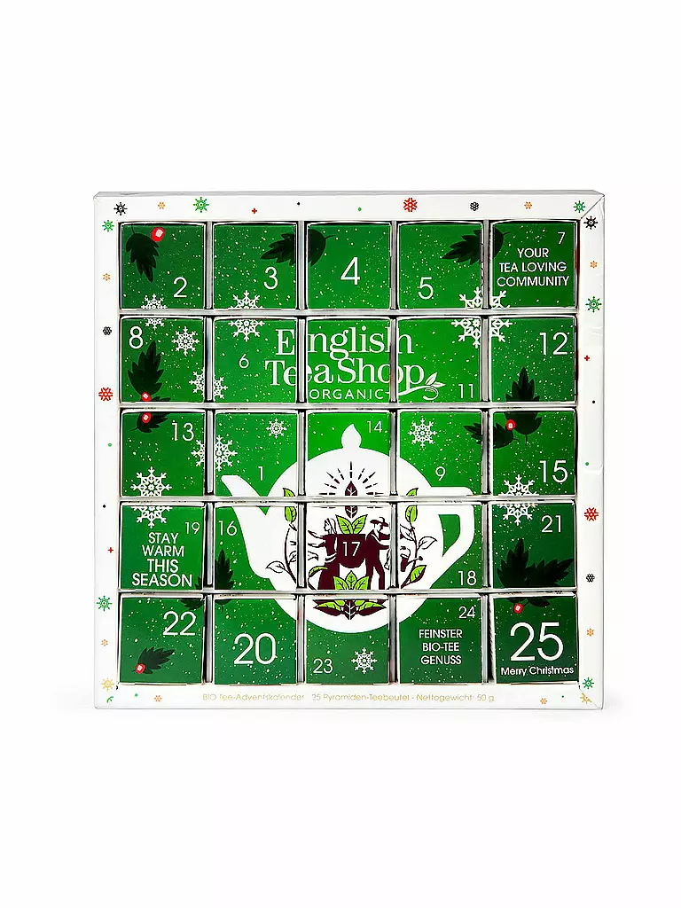 ENGLISH TEA SHOP | Puzzle Tee Adventskalender "Happy Holiday", BIO | grün