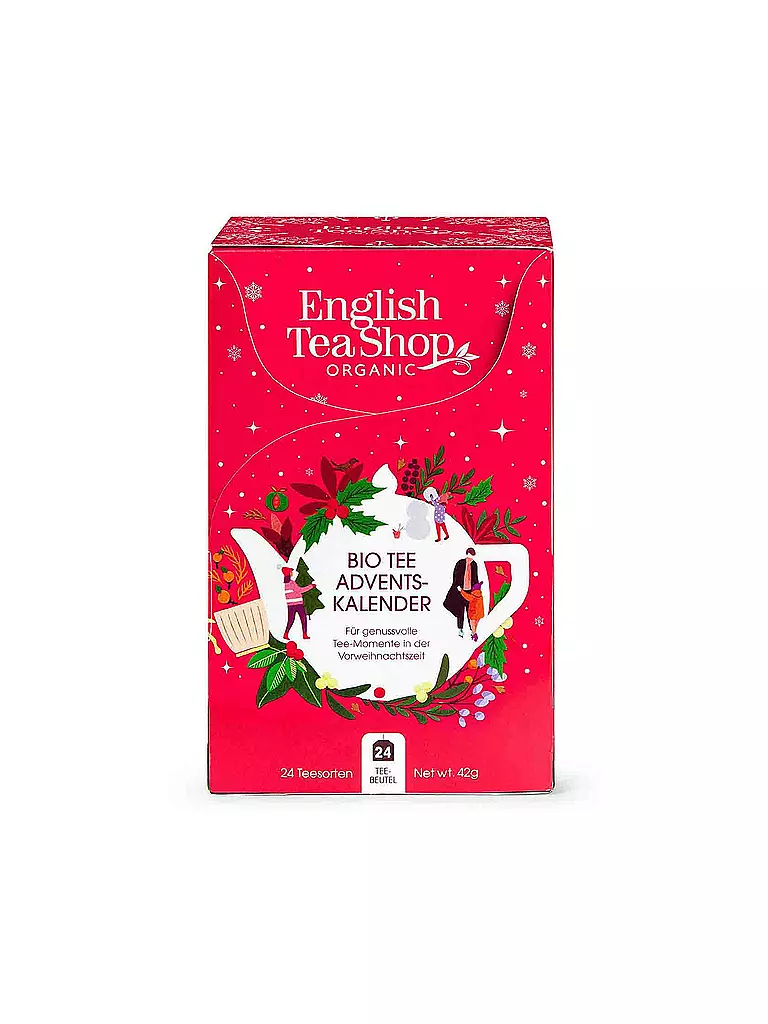 ENGLISH TEA SHOP | Tee Adventskalender 2022 rot, 24 Sorten BIO Tee | rot