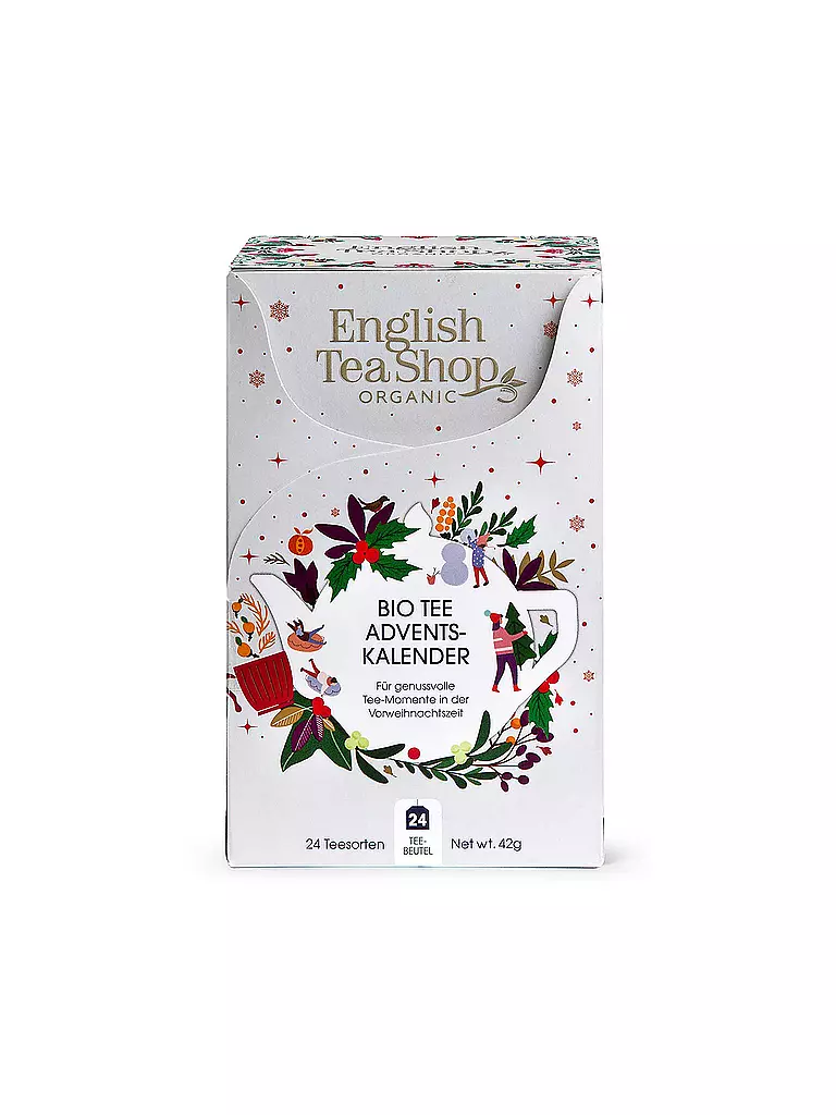 ENGLISH TEA SHOP | Tee Adventskalender 2023 weiß, 24 verschiedene BIO Tees | weiss