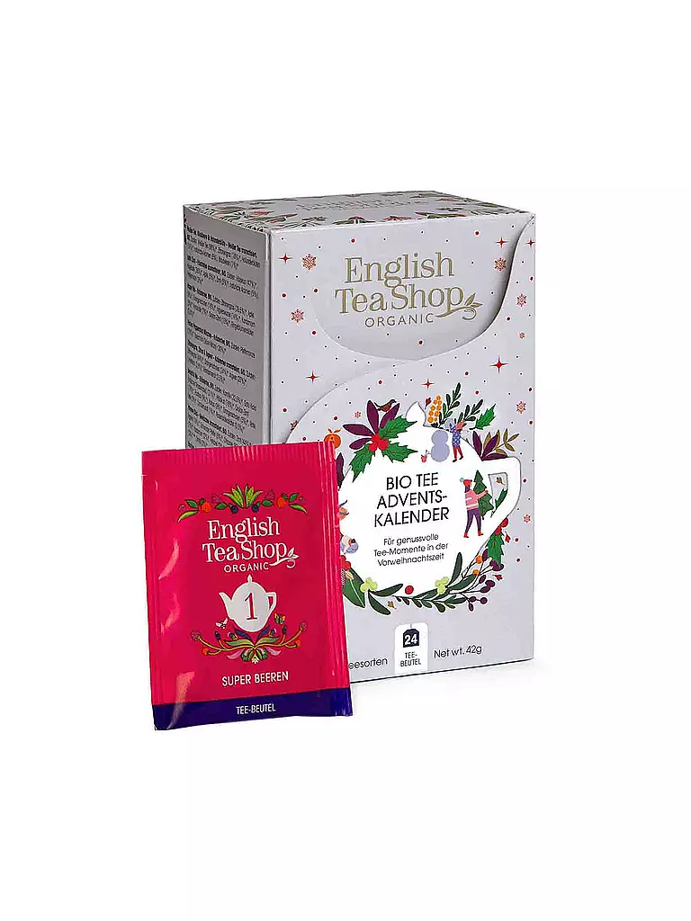 ENGLISH TEA SHOP | Tee Adventskalender 2023 weiß, 24 verschiedene BIO Tees | weiss