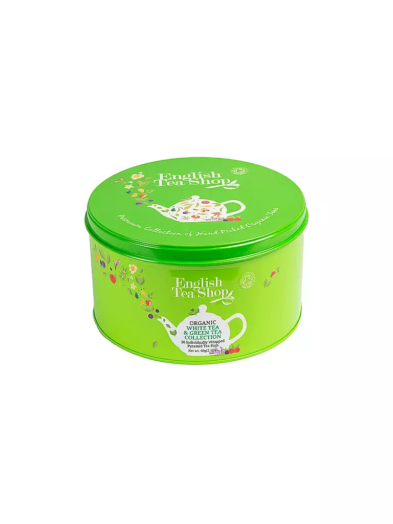 ENGLISH TEA SHOP | Tee Geschenkbox in Metalldose - White & Green Tea Collection 30er | bunt