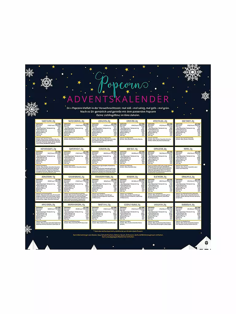 ENGLISH TEA SHOP | XL Popcorn Adventskalender | bunt