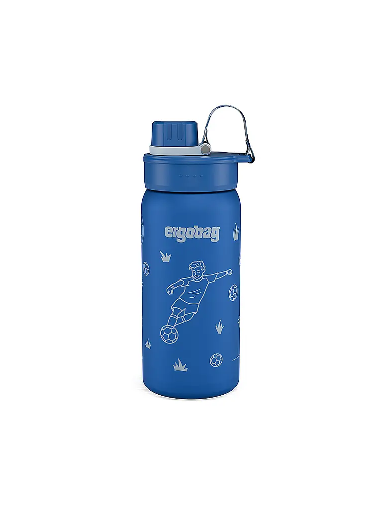 ERGOBAG | Edelstahl Trinkflasche Fussball  | Dunkelblau
