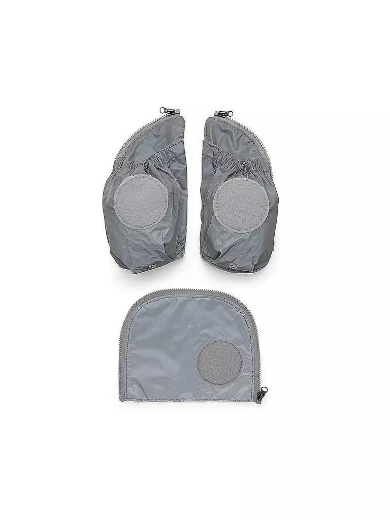 ERGOBAG | Fluo Seitentaschen Zip-Set mit Reflektorstreifen Silber | silber