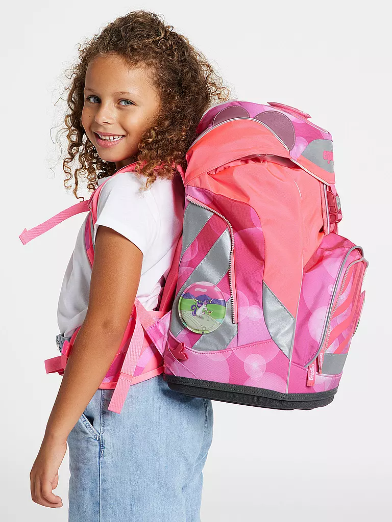 ERGOBAG | Schulrucksack Set 6tlg Pack - KuntBärbuntes Einhorn Neo Edition | pink