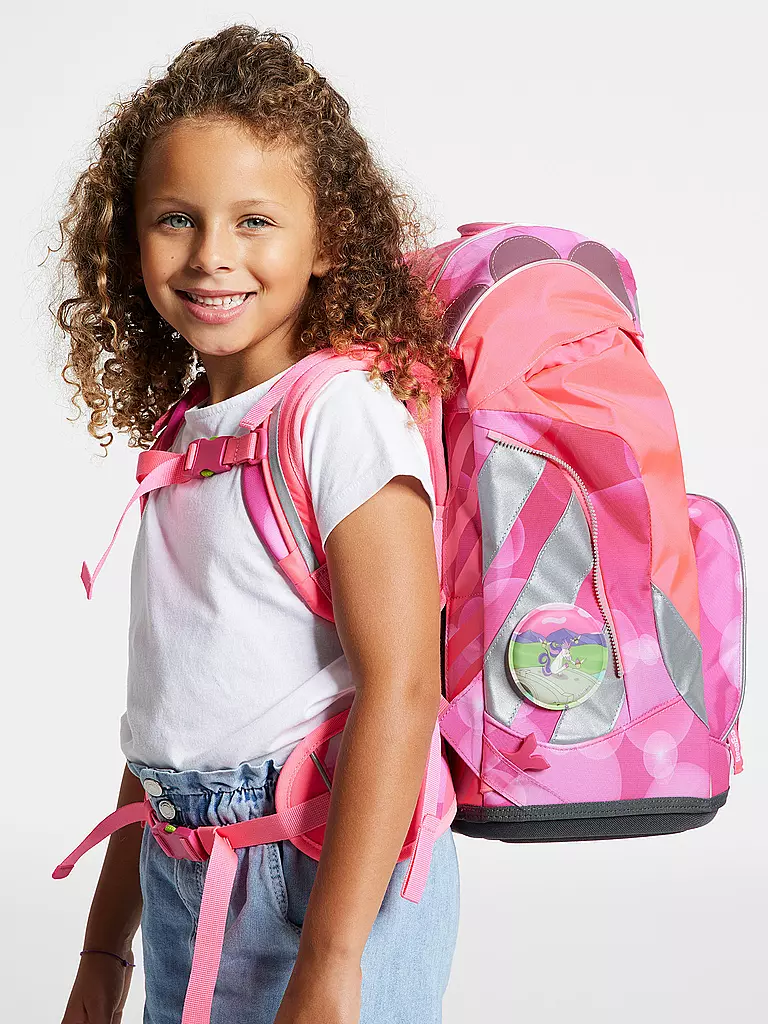 ERGOBAG | Schulrucksack Set 6tlg Pack - KuntBärbuntes Einhorn Neo Edition | pink